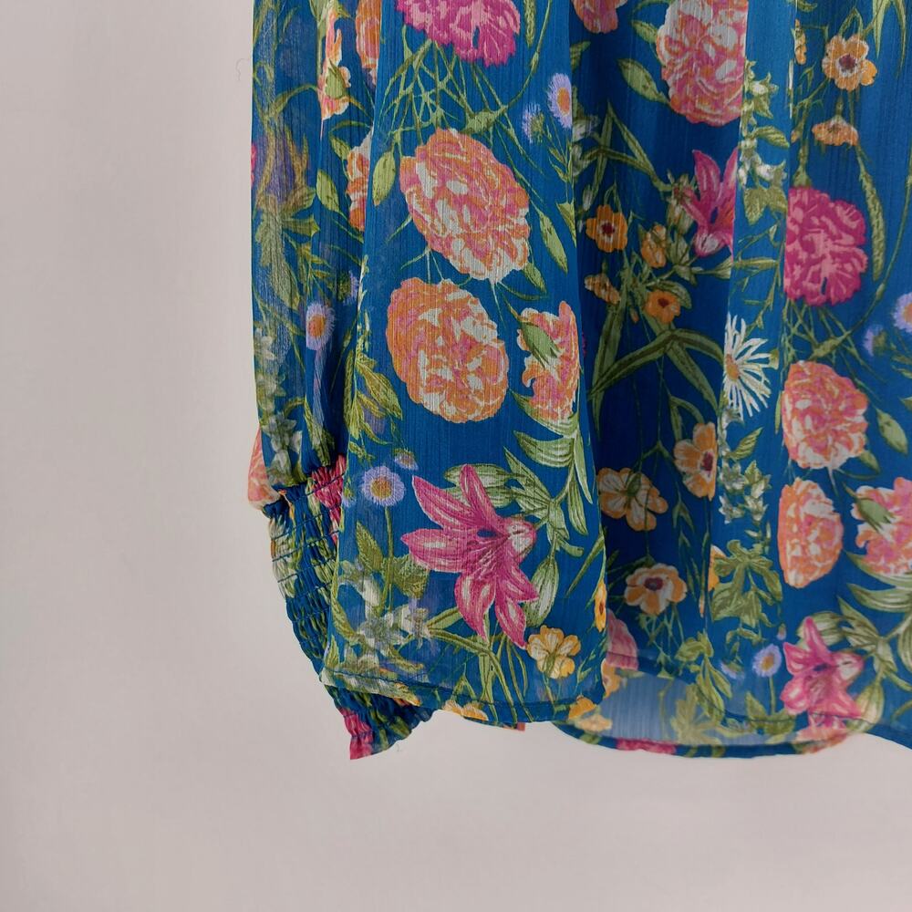 Terra & Sky Womens Floral Blouse 1X Spring Polyester Easter - Picture 8 of 14